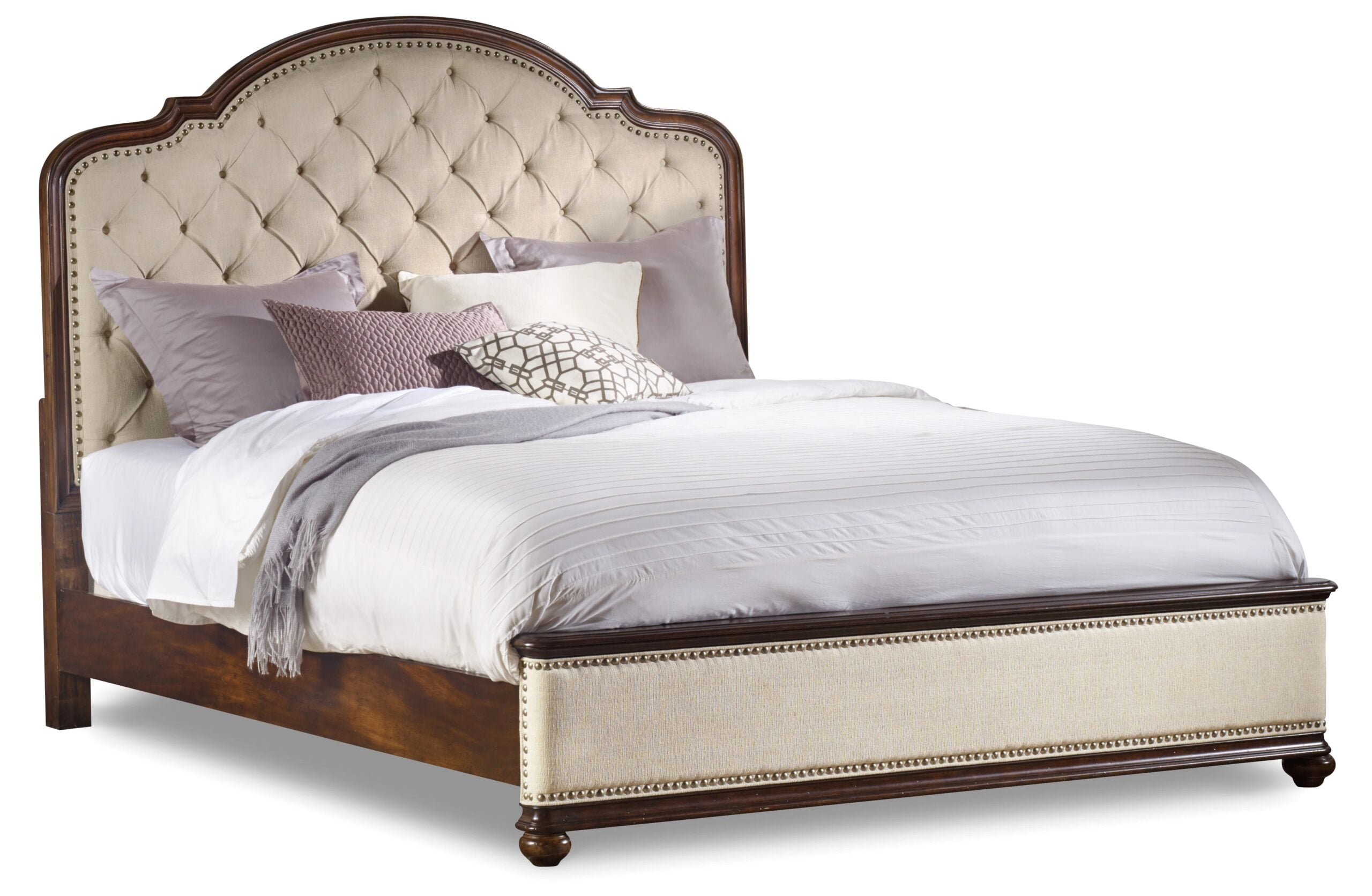 dcfdc7fefacab2013e8e60a5dd85529d Leesburg California King Upholstered Bed with Wood Rails - Image 1